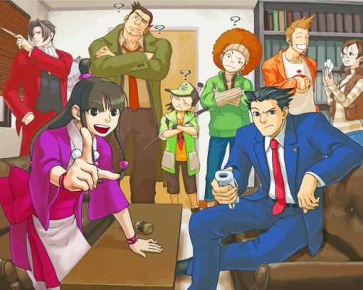 Phoenix Wright Ace Attorney Video Game paint by numbers