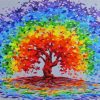 Rainbow Tree Illustration paint by numbers