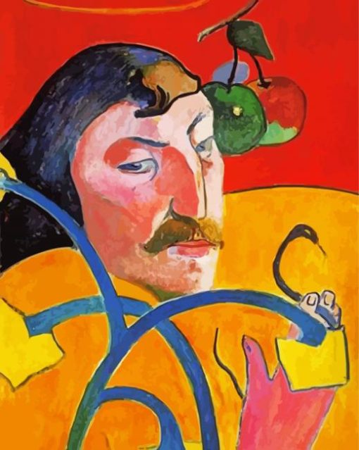 Self Portrait With Halo And Snake Gaugin paint by numbers