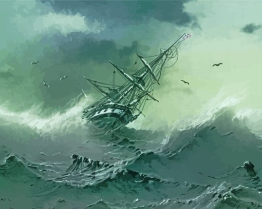 Shipwreck By Ivan Aivazovsky paint by numbers