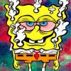 SpongeBob Stoner With Red Eyes paint by numbers