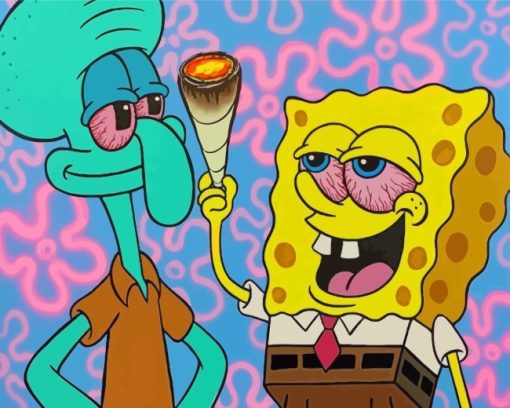 Squidward And SpongeBob Stoners paint by numbers