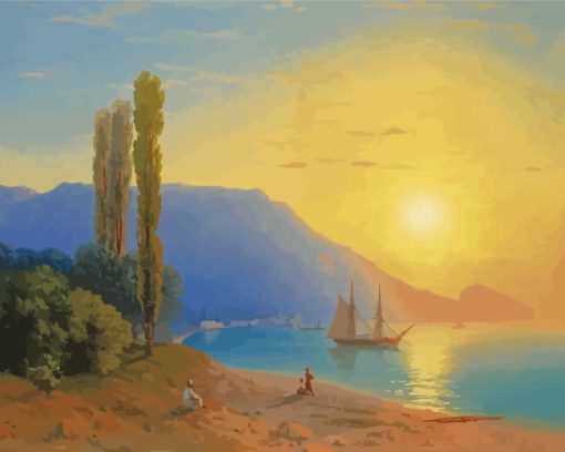 Sunset Over Yalta By Ivan Aivazovsky paint by numbers