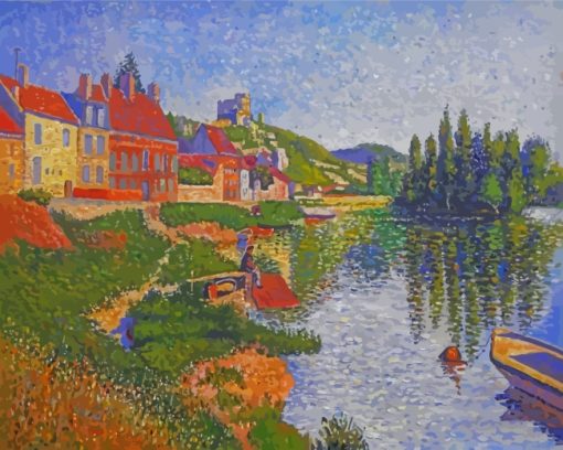 The Bank The Andelys By Paul Signac paint by numbers