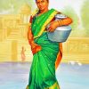 Traditional South Indian Lady paint by numbers