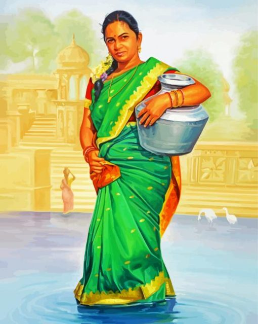 Traditional South Indian Lady paint by numbers