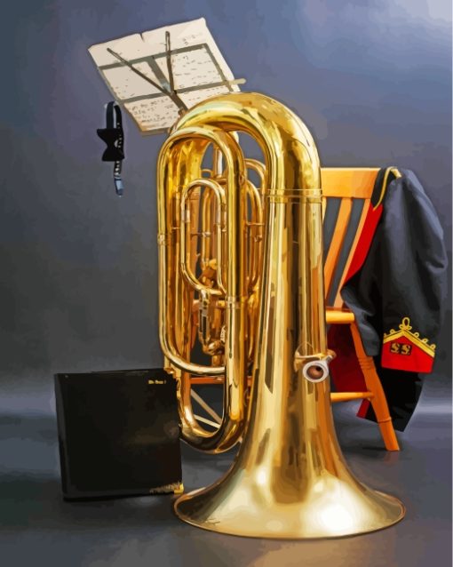 Tuba Music Instrument paint by numbers