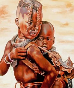 Two African Children paint by numbers