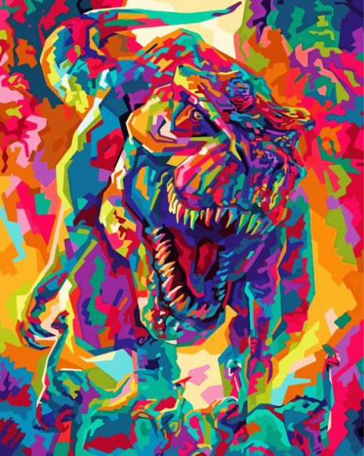 Velociraptor Pop Art paint by numbers