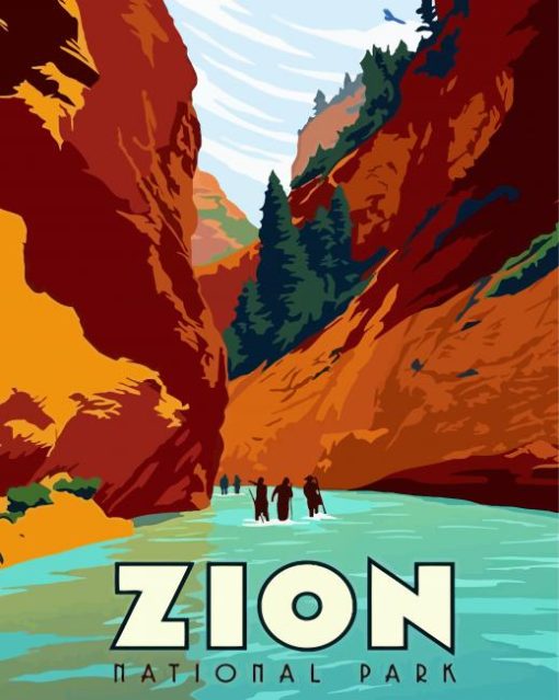 Zion National Park Poster paint by numbers