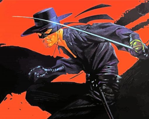 Zorro Character paint by numbers