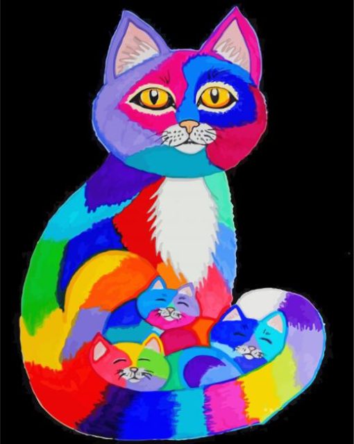 Colorful Kittens paint by numbers