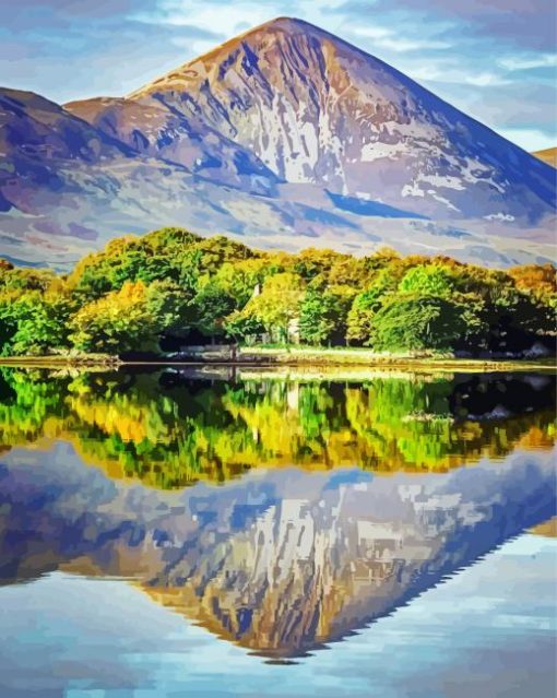 Croagh Patrick Reflection paint by numbers