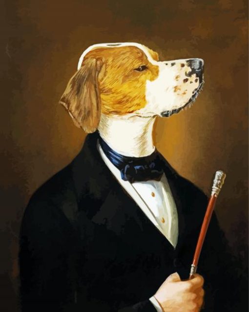 Dog In A Suit Portrait paint by numbers