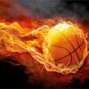 Flaming Basketball paint by numbers