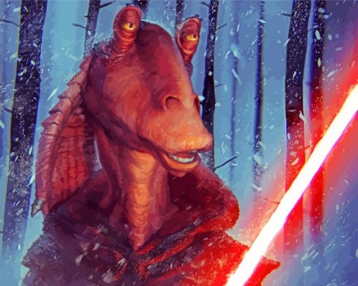 Jar Jar Binks Art paint by numbers