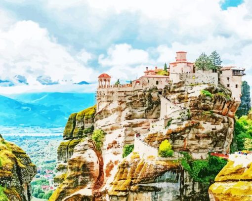 Meteora Greece paint by numbers