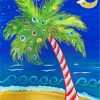 Palm Trees And Moon Christmas paint by numbers