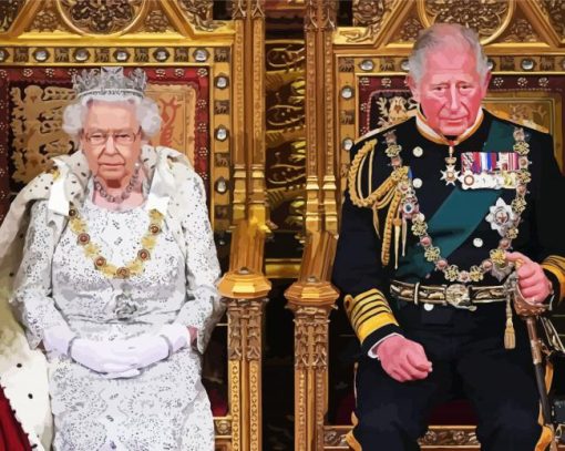 Queen Elizabeth And Prince Philip Royal Family paint by numbers