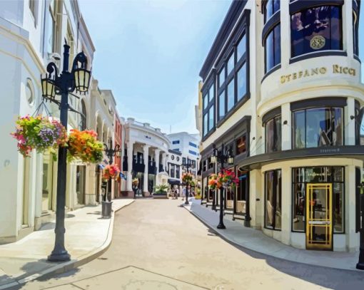 Rodeo Drive Walk Of Style Beverly Hills paint by numbers