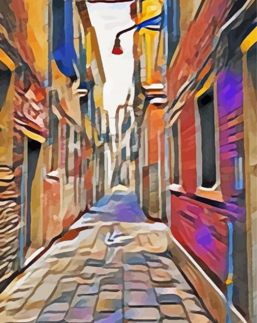 Abstract Alley paint by numbers