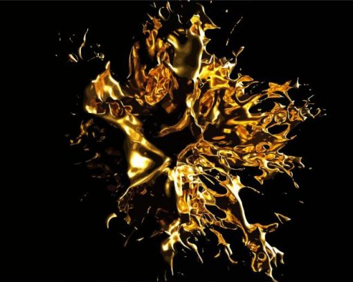 Abstract Gold paint by number