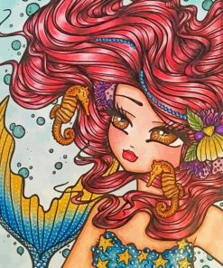 Adorable Mermaid By Hannah Lynn paint by numbers