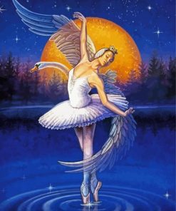 Aesthetic Swan lake Ballerina Art paint by numbers