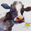 Aesthetic Cow With Daisies Art paint by numbers