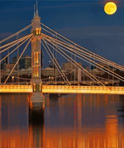 Albert Bridge And Moon paint by numbers