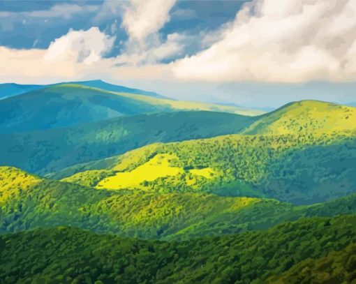 Appalachian Green Mountains paint by number