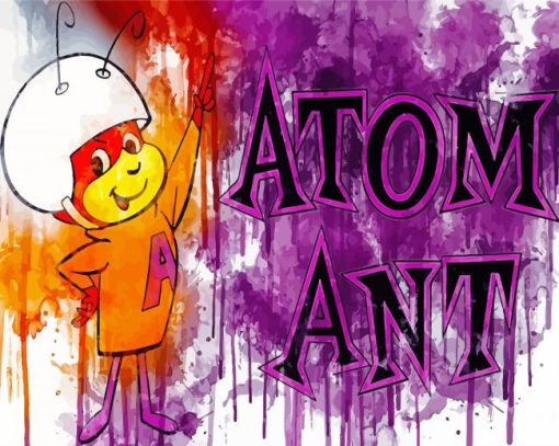 Atom Ant Cartoon Character paint by numbers