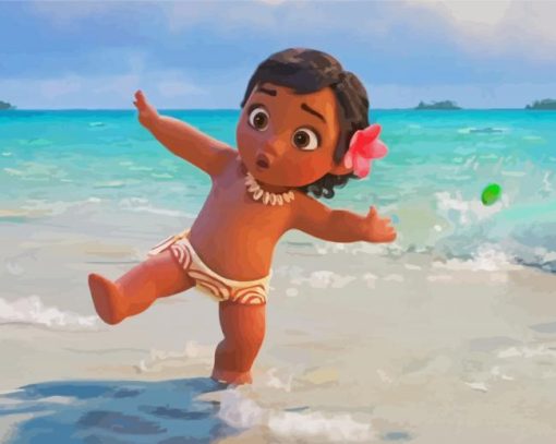 Baby Moana paint by numbers