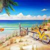 Bicycle On Beach Art paint by number