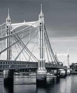 Black And White Albert Bridge paint by numbers