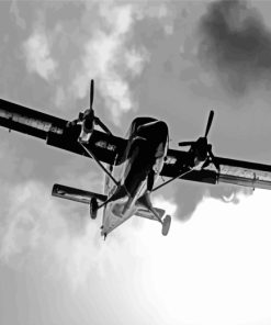 Black And White DHC 6 Twin Otter paint by numbers