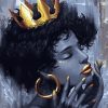 Black Queen With Crown paint by numbers