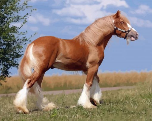 Blonde Shire Horse paint by number