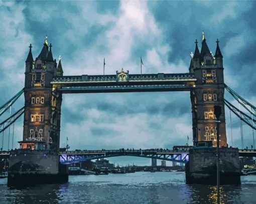 Bridge And Grey Sky paint by number