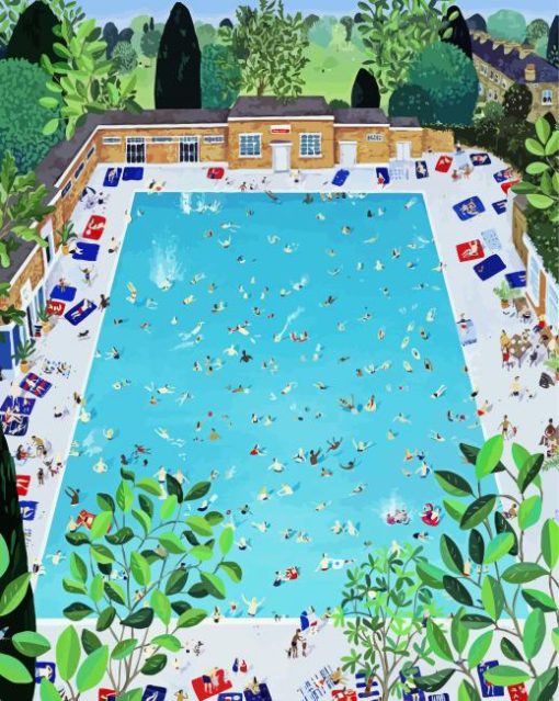 Brockwell Lido Art paint by number