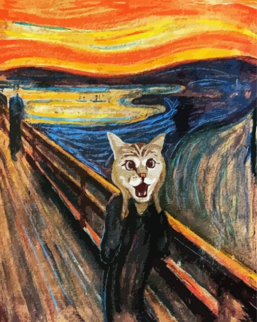 Cat Screaming Art paint by number