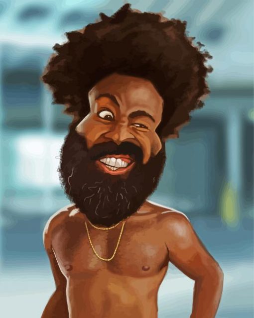 Childish Gambino Caricature paint by numbers