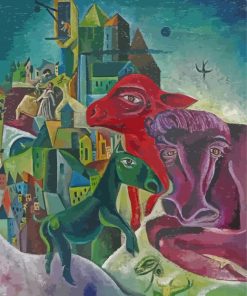 City With Animals By Max Ernst paint by numbers