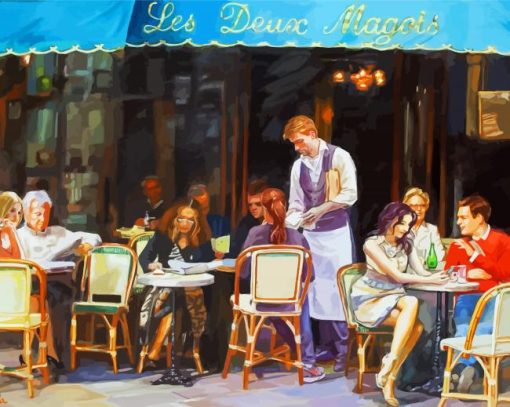 Coffee Shop Scene paint by number