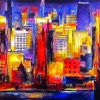 Colorful Abstract Buildings paint by numbers