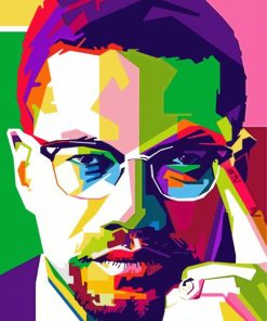 Colorful Malcolm X paint by number