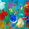 Colorful Siamese Fish paint by number