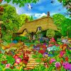 Cottage Garden Cartoon paint by numbers