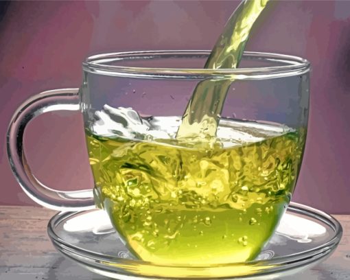 Cup Of Green Tea paint by numbers