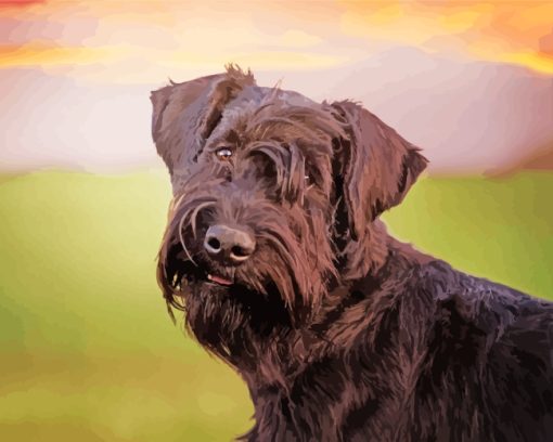 Cute Giant Schnauzer paint by numbers